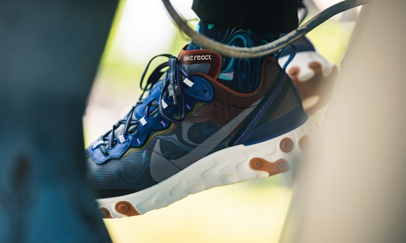 Nike react element 87 cheap dusty peach on feet